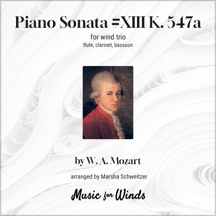 Piano Sonata #XIII K. 547a for wind trio by W. A. Mozart