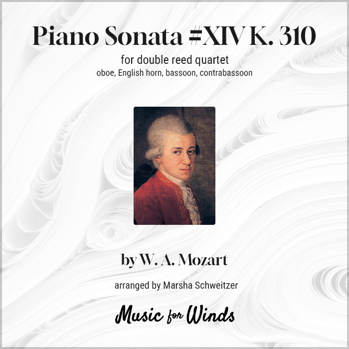 Piano Sonata #XIV K. 310 for double reed quartet by W. A. Mozart