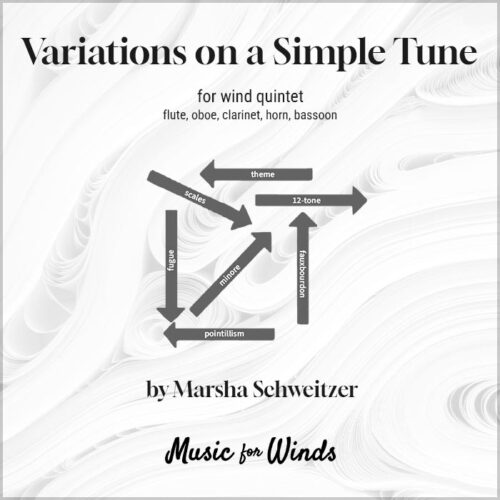 Variations on a Simple Tune for wind quintet by Marsha Schweitzer.