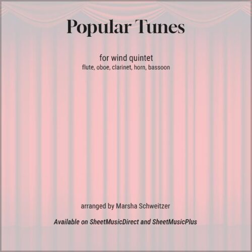 Popular tunes for wind quintet. Arranged by Marsha Schweitzer and available on SheetMusicDirect and SheetMusicPlus.