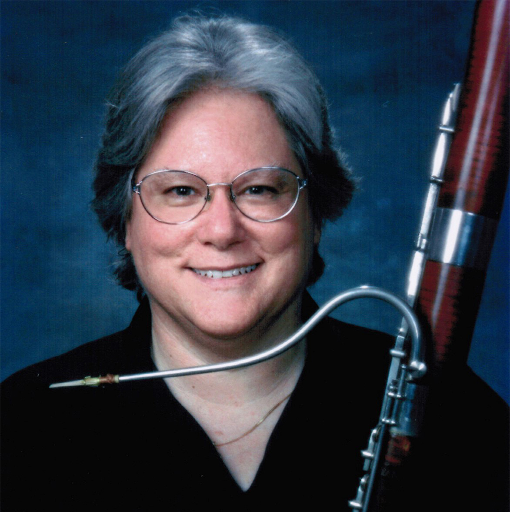 Marsha Schweitzer poses with her bassoon.